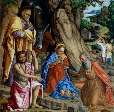 (Detail) The Nativity by Gerolamo dai Libri